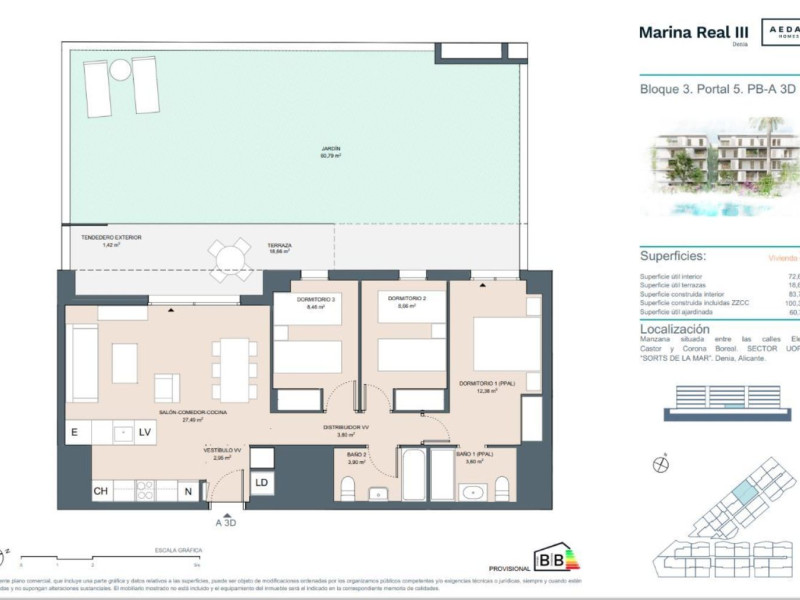 Obra nueva Marina Real III F3 en Denia (Revista) plan 1