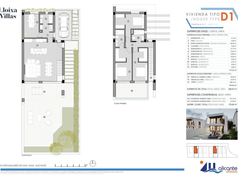 Obra nueva Residencial Lloixa Villas en San Juan de Alicante (Revista) plan 3