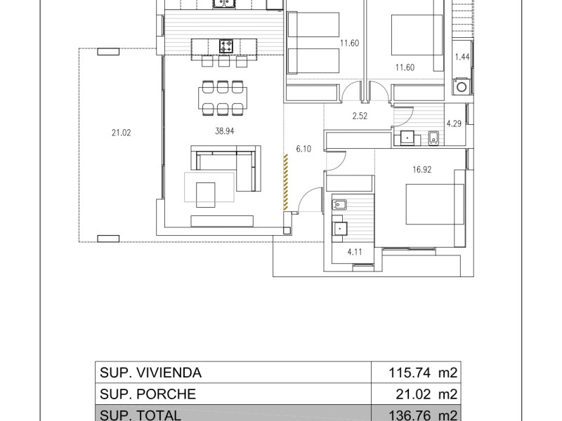 New construction Gold Villas Sanrise in Torrevieja plan 1