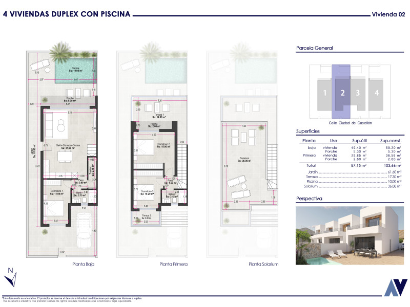 Obra nueva Villamar Luxury Villas X en Pilar de la Horadada (Revista) plan 2