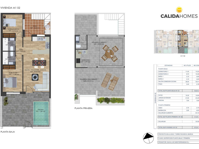 Sale of townhouse in , Torre-Pacheco plan 1