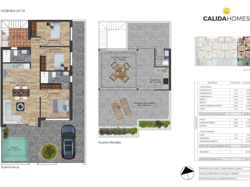 Sale of townhouse in , Torre-Pacheco plan 2