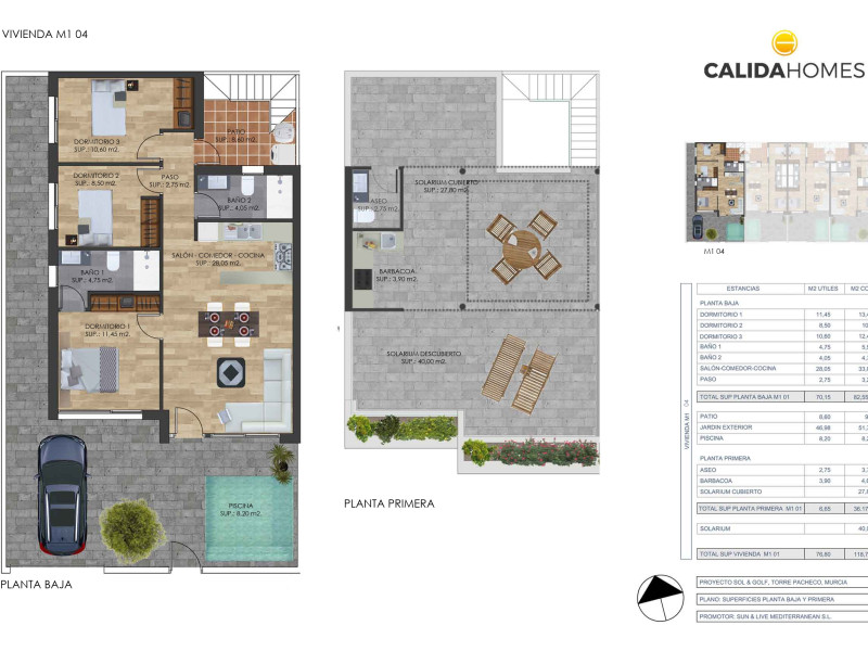Sale of townhouse in , Torre-Pacheco plan 4