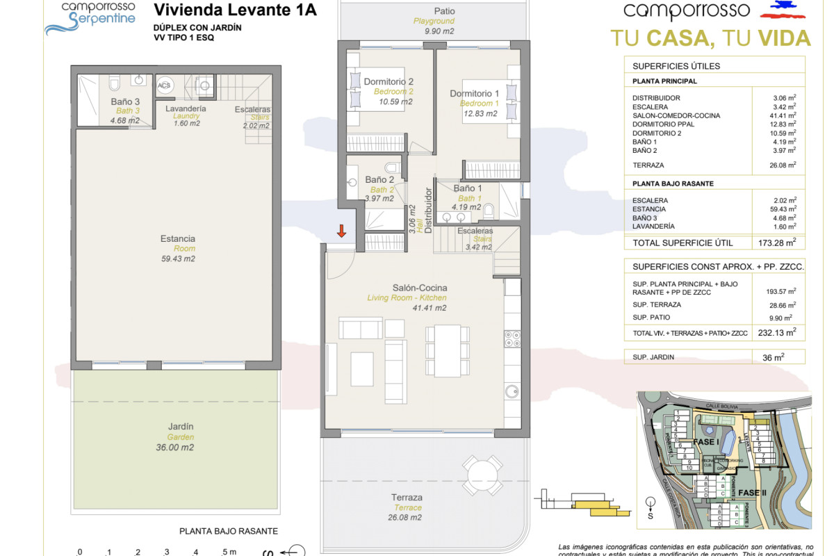 Obra nueva Camporrosso Serpentine en Finestrat (Revista) plan 1