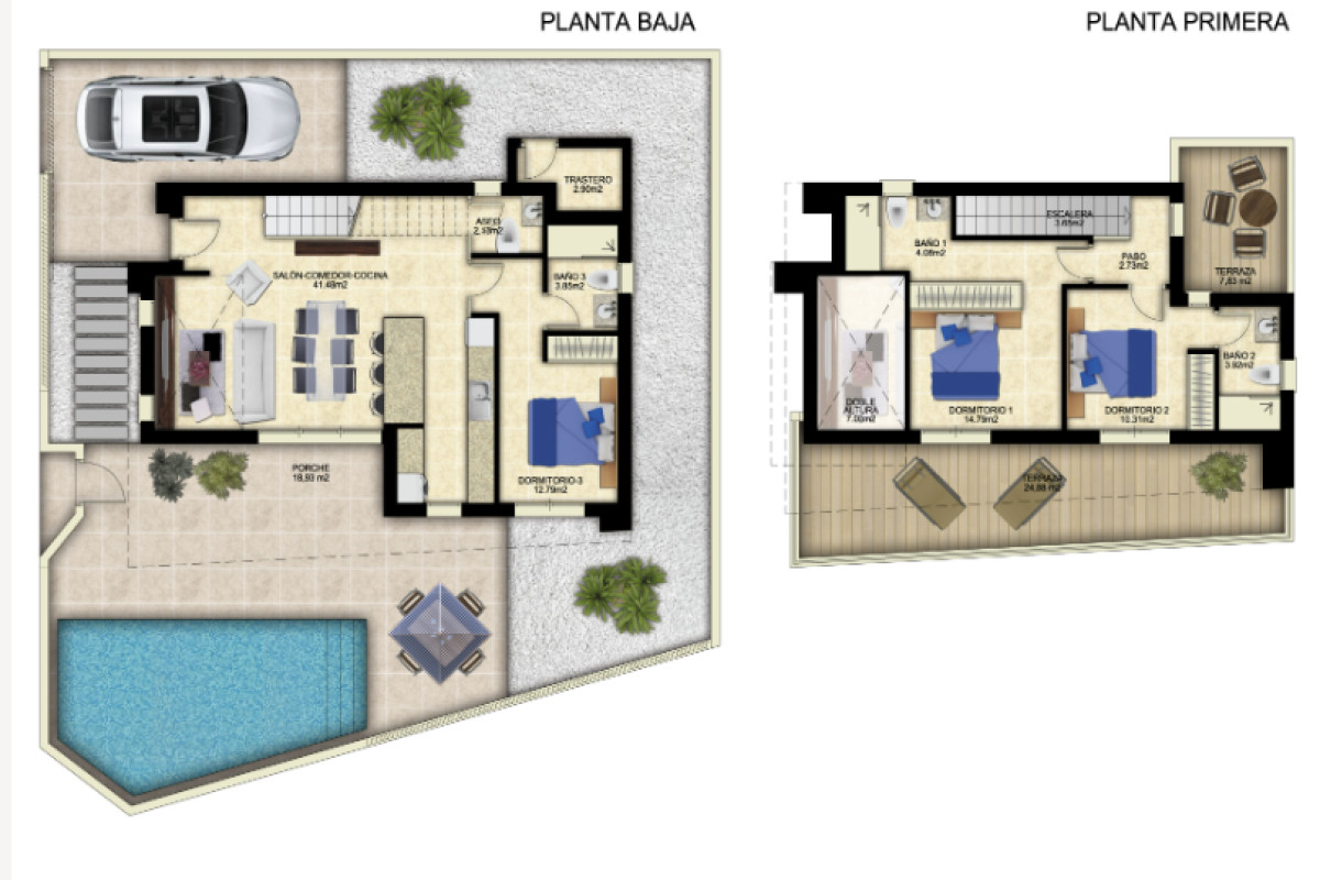 Obra nueva Villa Freedom en Benijofar (Revista) plan 1