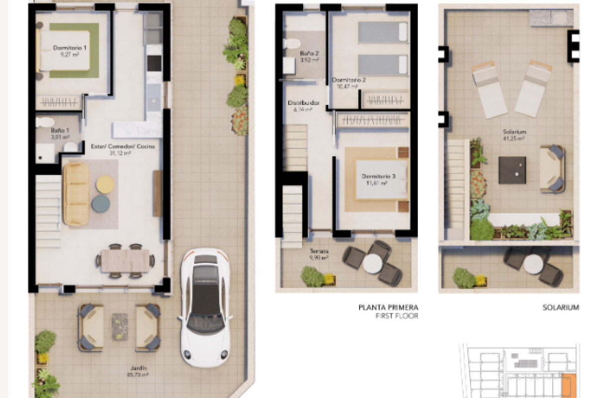 Venta de chalet adosado en , Pilar de la Horadada plan 1