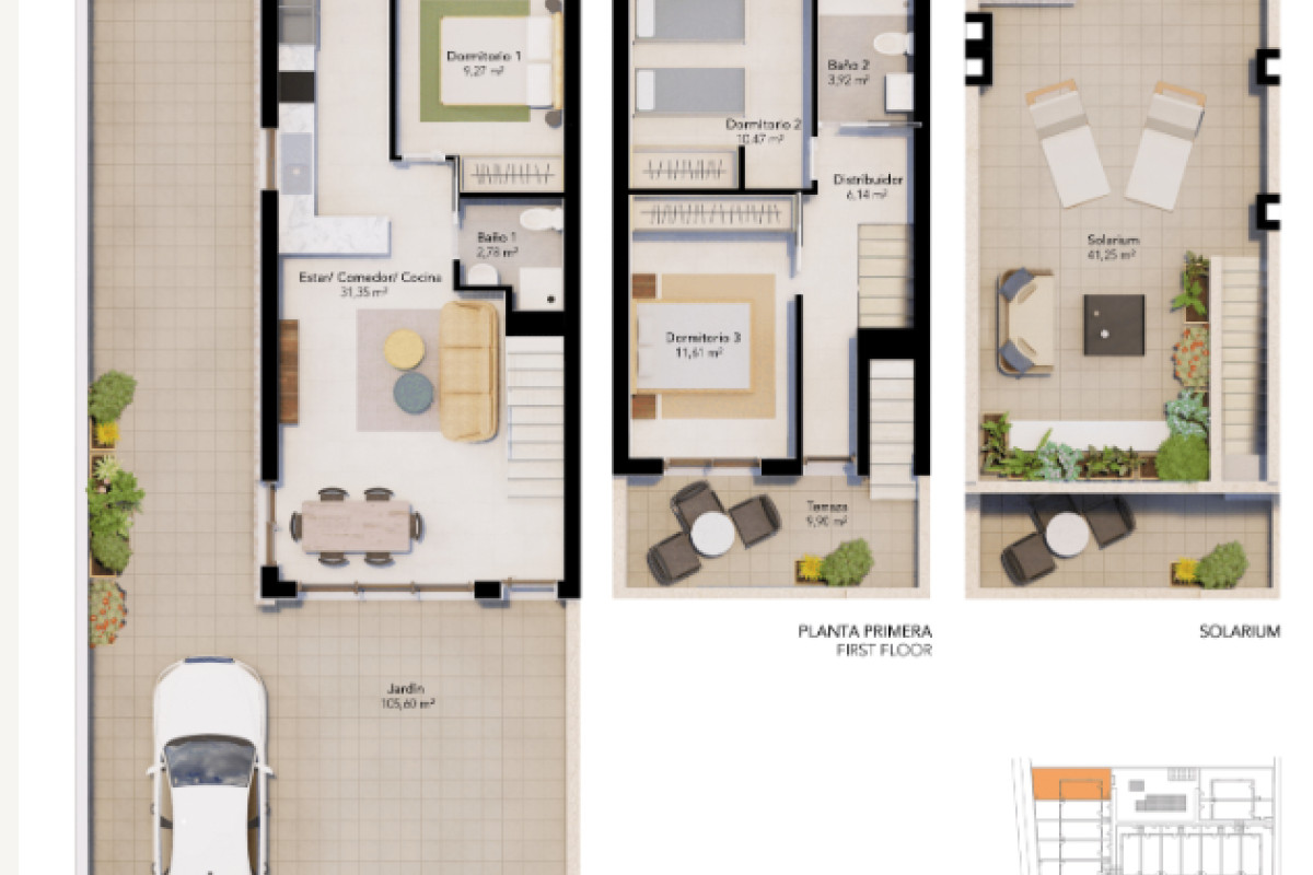 Venta de chalet adosado en , Pilar de la Horadada plan 2
