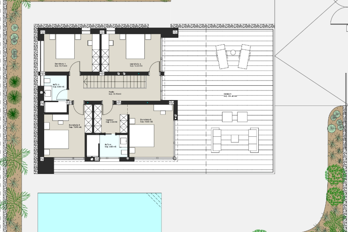 New construction Villa Gladiolo in Pilar de la Horadada plan 1
