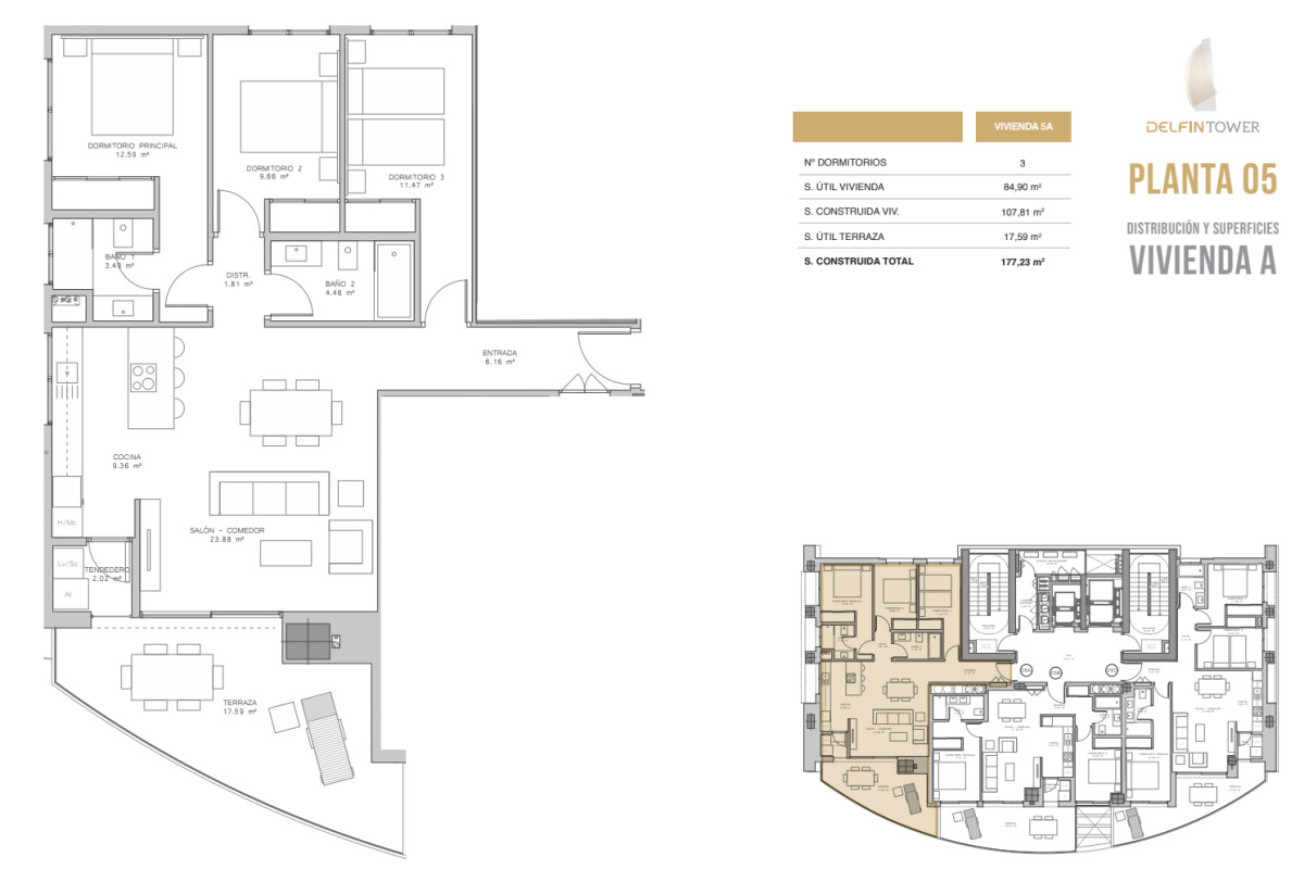 Obra nueva Delfin Tower en Benidorm (Revista) plan 1