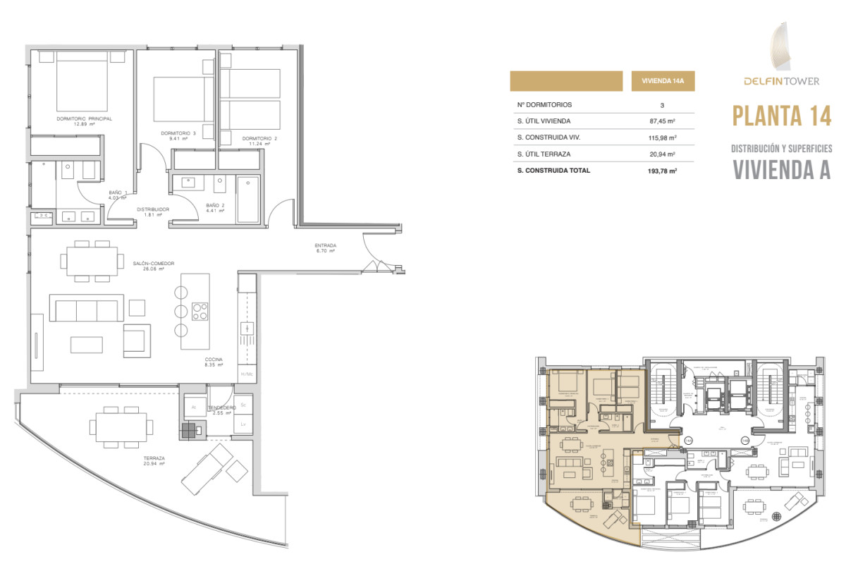 Obra nueva Delfin Tower en Benidorm (Revista) plan 2