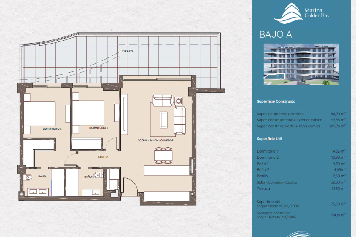 Obra nueva Marina Golden Bay en Benalmádena (Revista) plan 1
