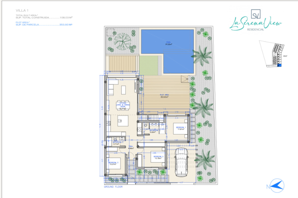 Nowa nieruchomość Serena View w Los Alcázares plan 1