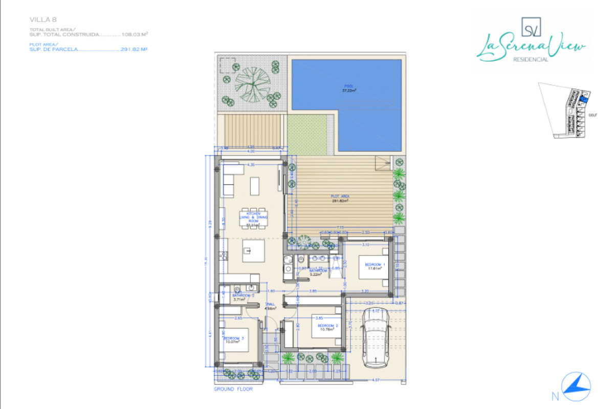 Nowa nieruchomość Serena View w Los Alcázares plan 2