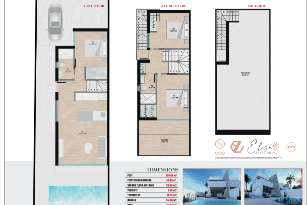 Obra nueva Elisa Beach Villas en San Javier (Revista) plan 1