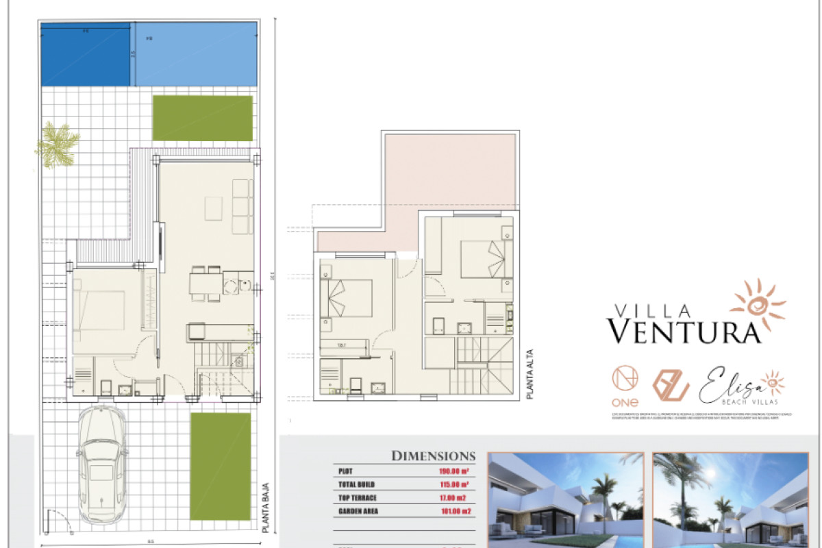 Obra nueva Elisa Beach Villas en San Javier (Revista) plan 2
