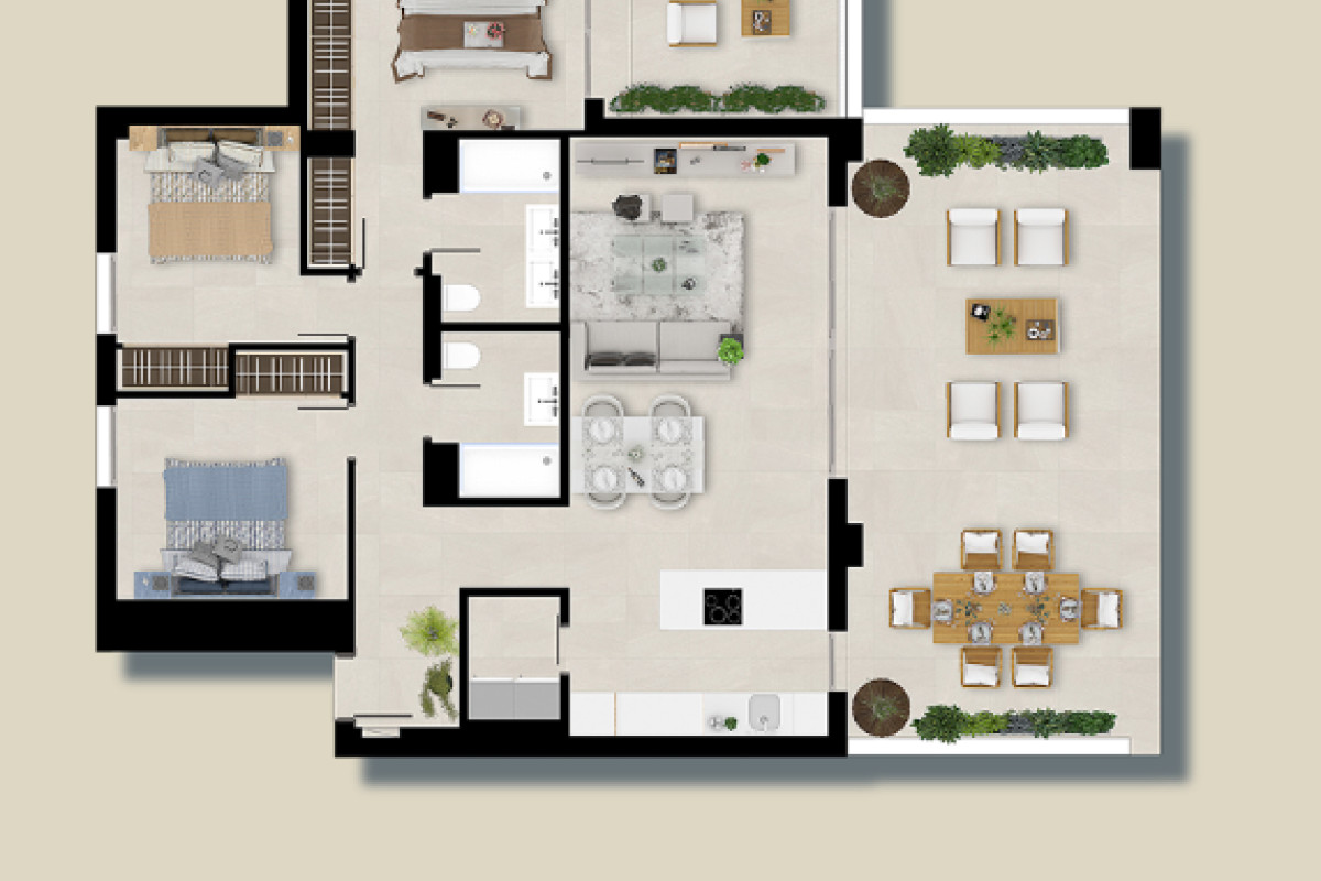New construction Marbella Lake, Nueva Andalucía in Marbella plan 2