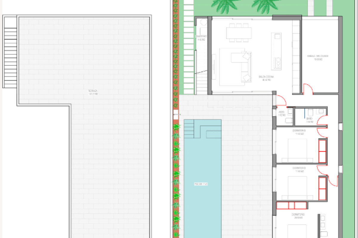 Obra nueva Villas Alejandra XII La Serena en Los Alcázares (Revista) plan 3