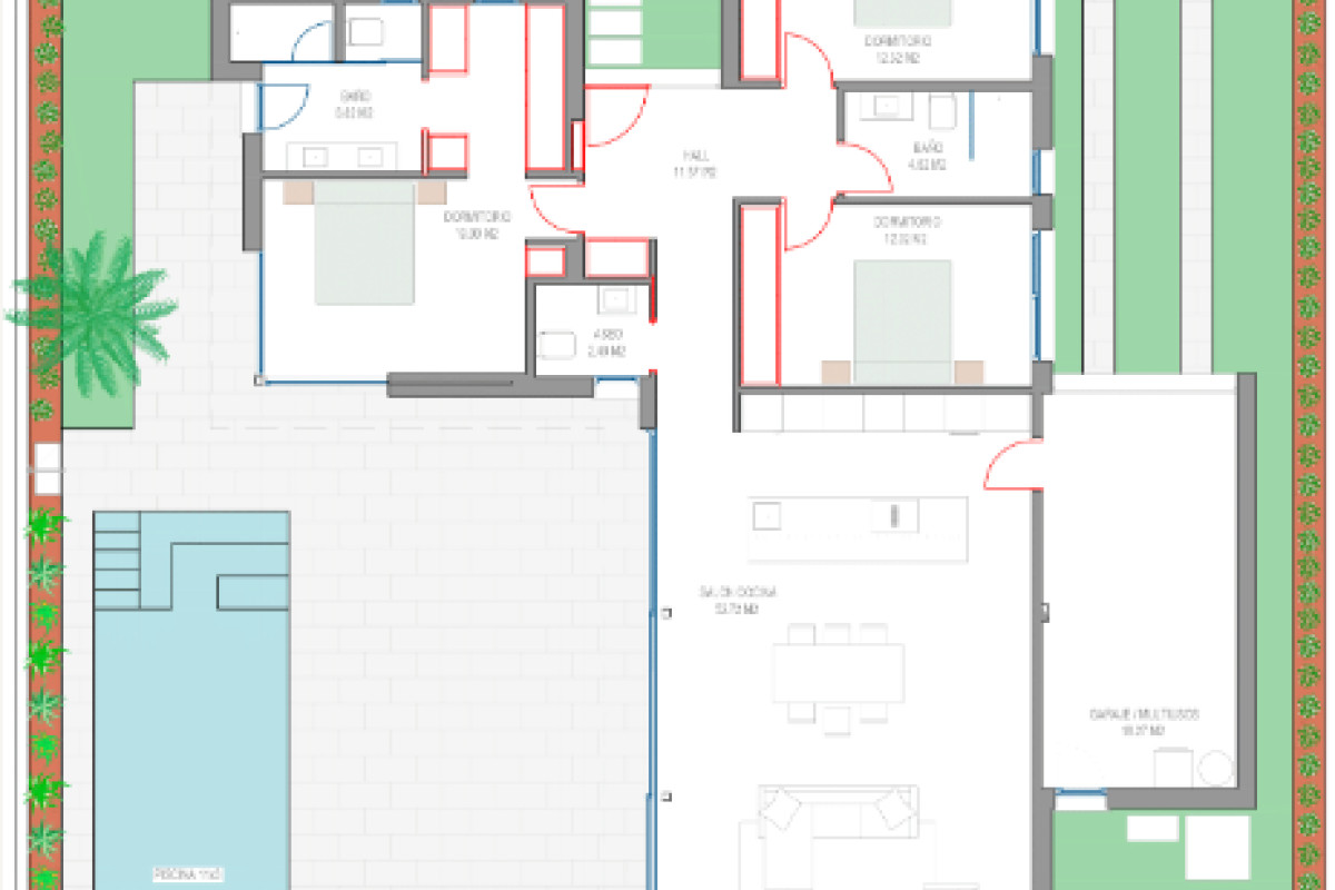 Obra nueva Villas Alejandra XII La Serena en Los Alcázares (Revista) plan 4