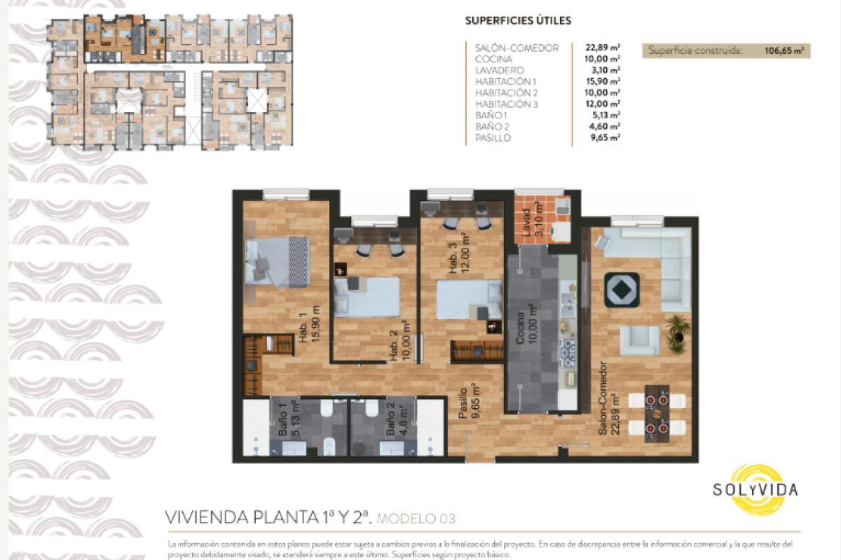 Obra nueva Sol y Vida en Torre-Pacheco (Revista) plan 3