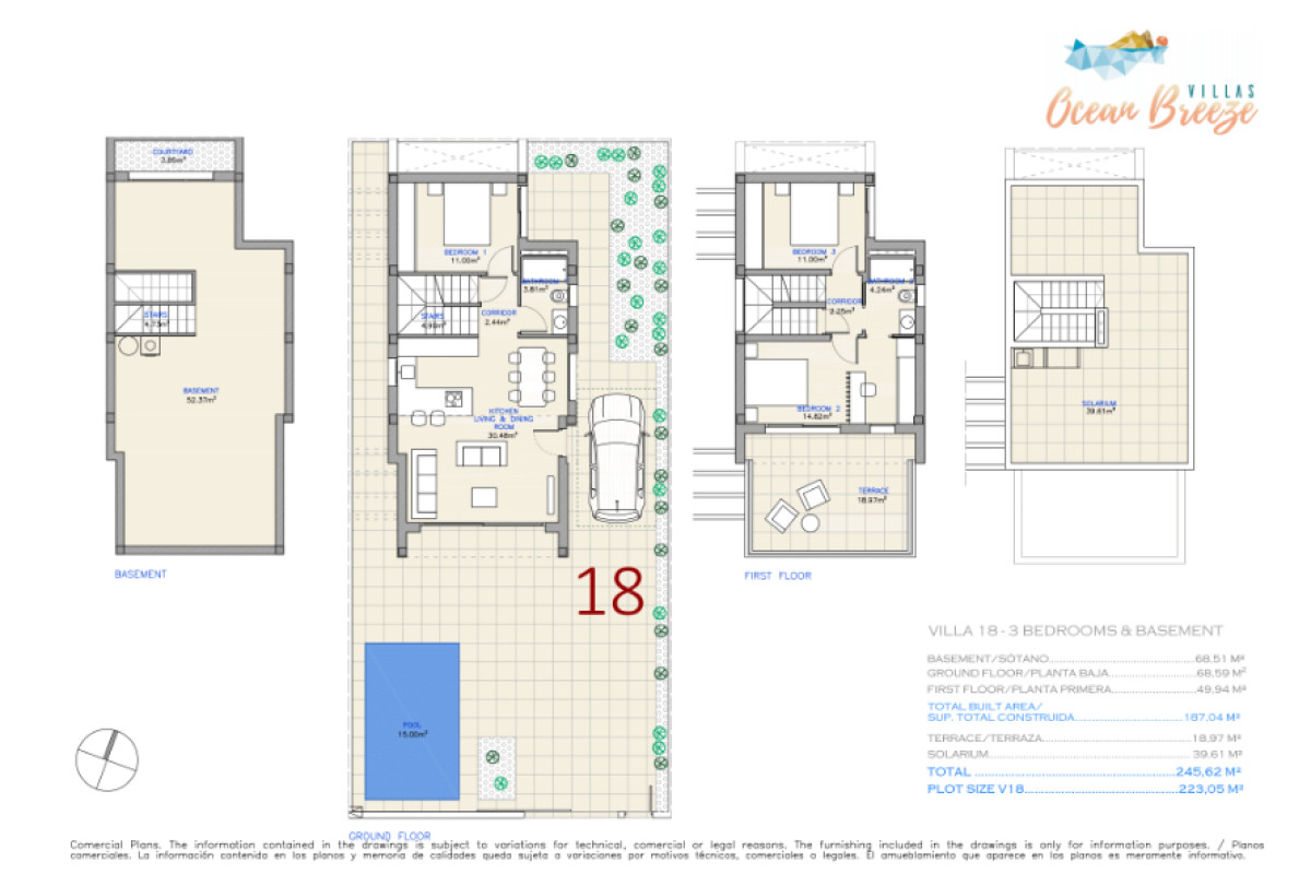 Obra nueva Ocean Breeze Villas en Águilas (Revista) plan 1