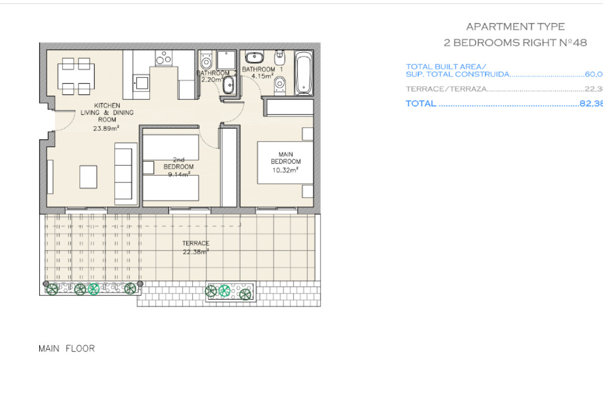 Venta de piso en Urb. Collados Zieschang 28A, Águilas
plan 4