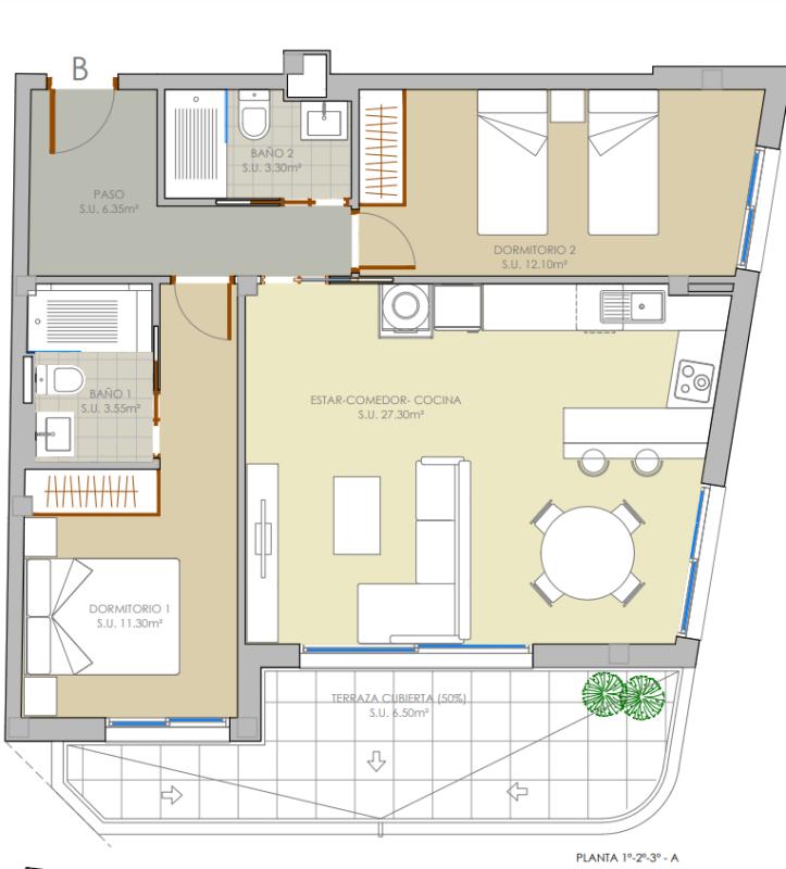 Obra nueva Edificio AQUA en La Mata (Revista) plan 2