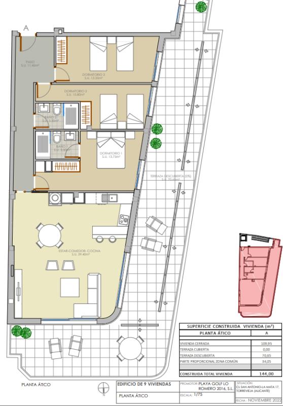 Obra nueva Edificio AQUA en La Mata (Revista) plan 3