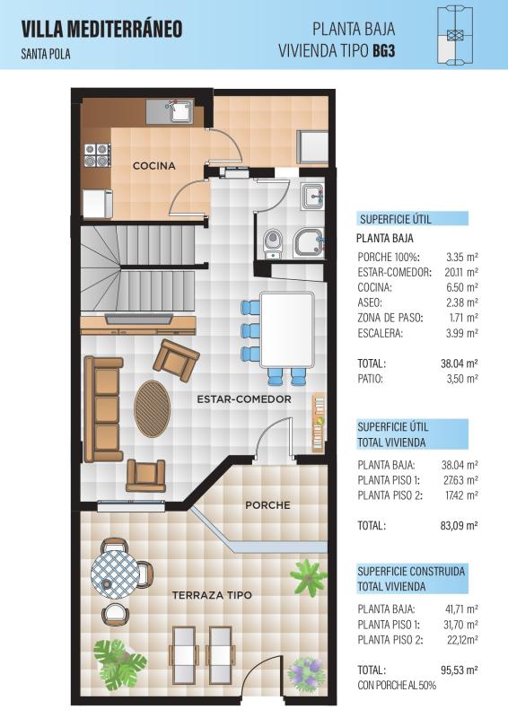 Nowa nieruchomość Villa Mediterraneo w Santa Pola plan 2