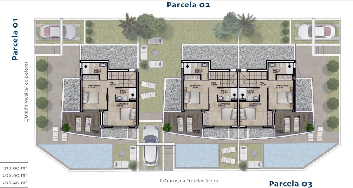 Venta de chalet adosado en , Dolores plan 1