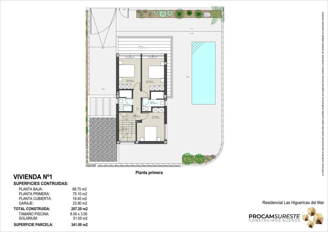 New construction Villa Azalea LAS HIGUERICAS in Pilar de la Horadada plan 1
