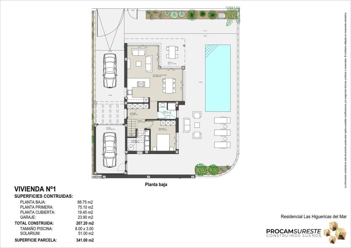 New construction Villa Azalea LAS HIGUERICAS in Pilar de la Horadada plan 3