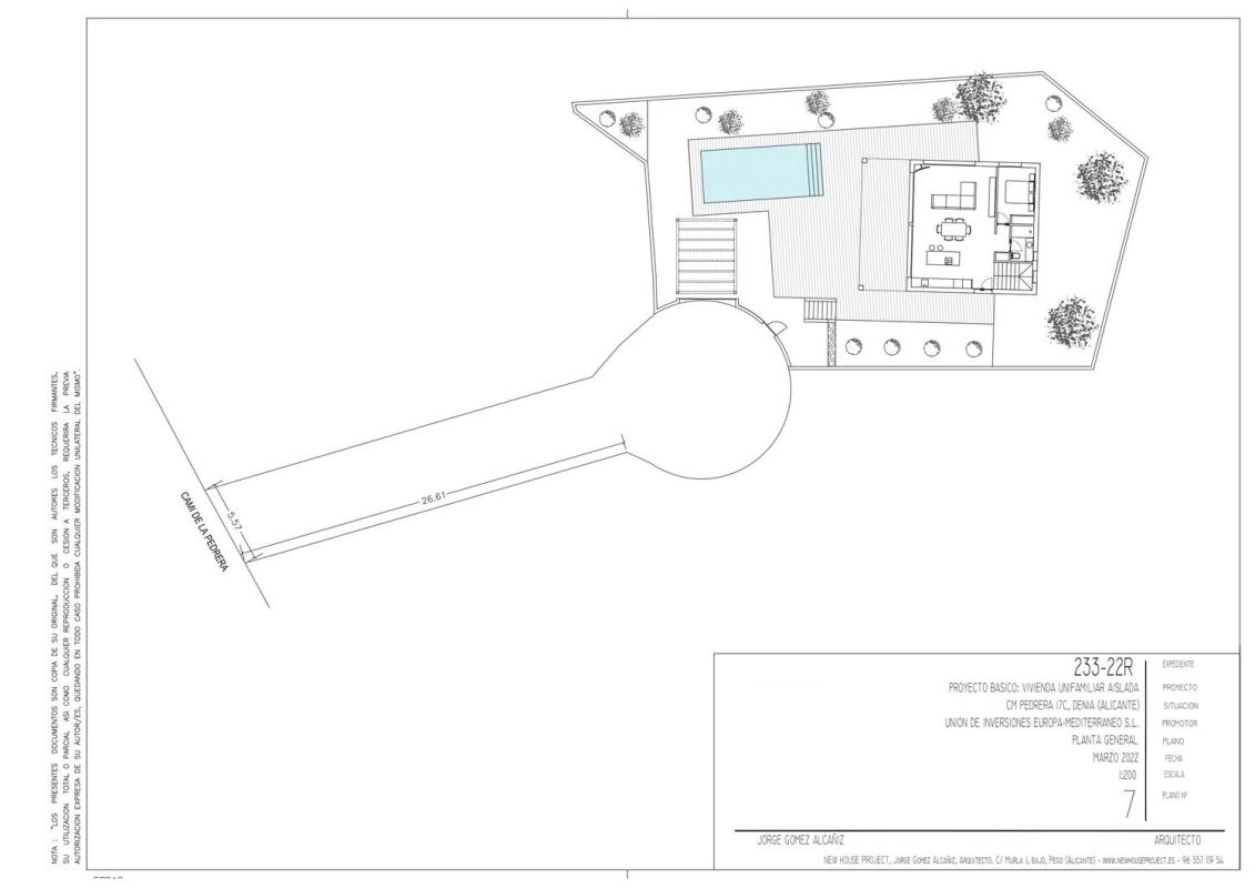 Obra nueva VILLA INDEPENDIENTE CON VISTAS AL MAR en Denia (Revista) plan 1