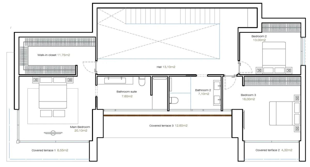 New construction Villa Flamingos 5.1 in Benahavís plan 2