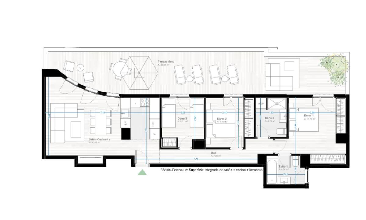 Obra nueva Aq Urban Sky en Málaga (Revista) plan 2
