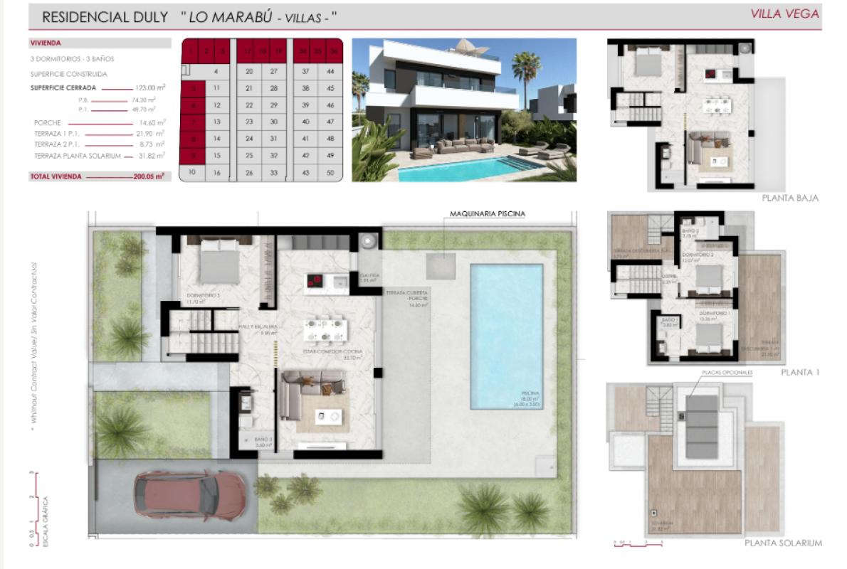 Obra nueva Lo Marabu villas en Ciudad Quesada (Revista) plan 2