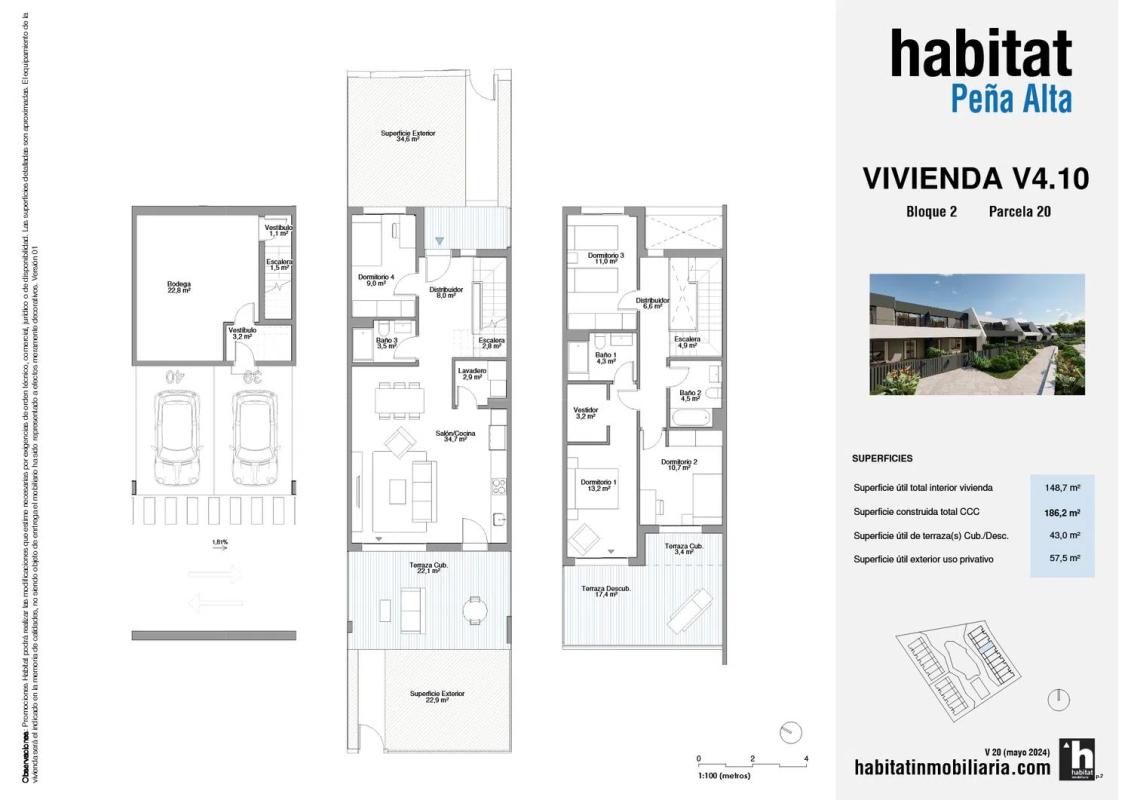 Nowa nieruchomość Chalet adosado en calle de la Pitera s/n w Alicante / Alacant plan 2