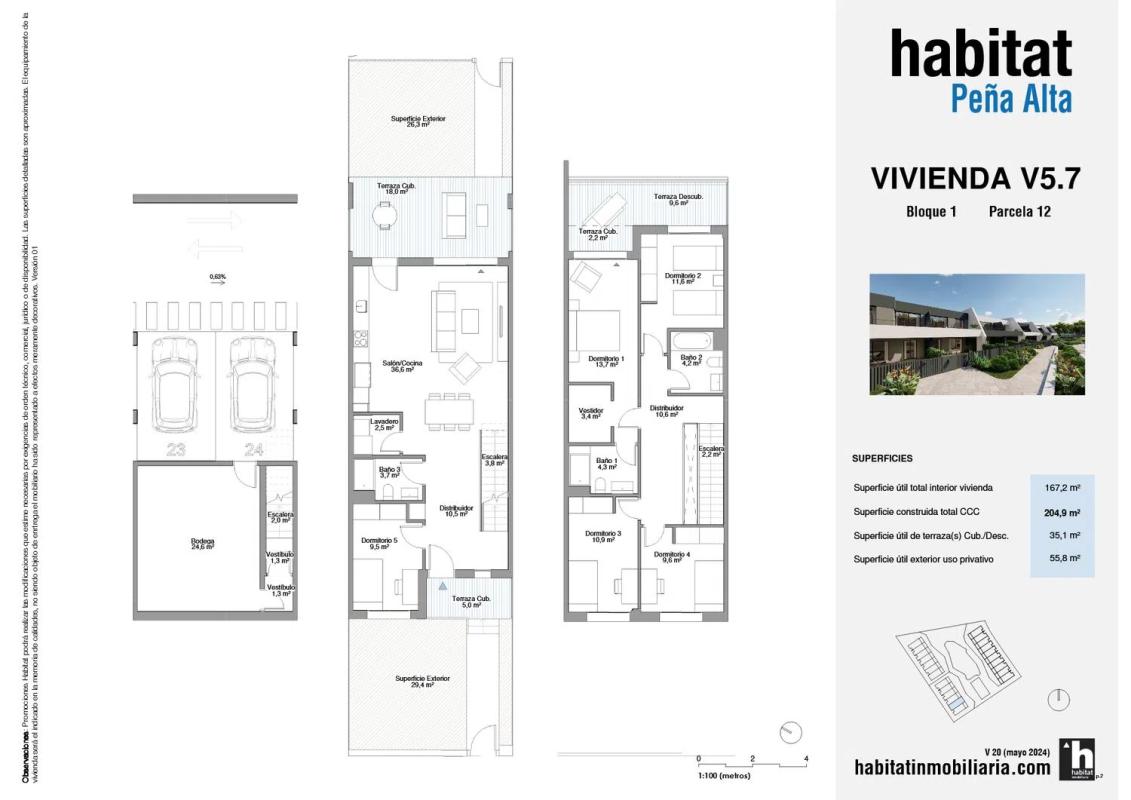 Obra nueva Chalet adosado en calle de la Pitera s/n en Alicante / Alacant (Revista) plan 2