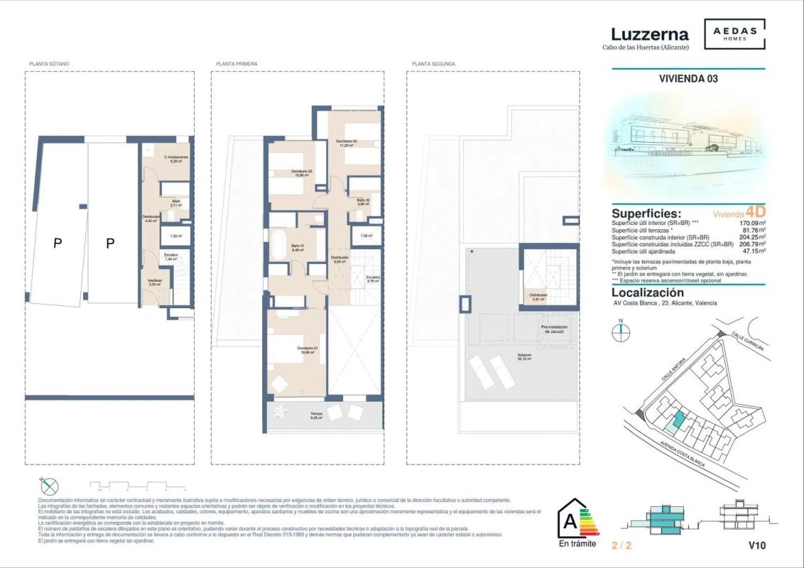 Obra nueva Chalet adosado en avenida de la Costa Blanca, 23 en Alicante / Alacant (Revista) plan 2