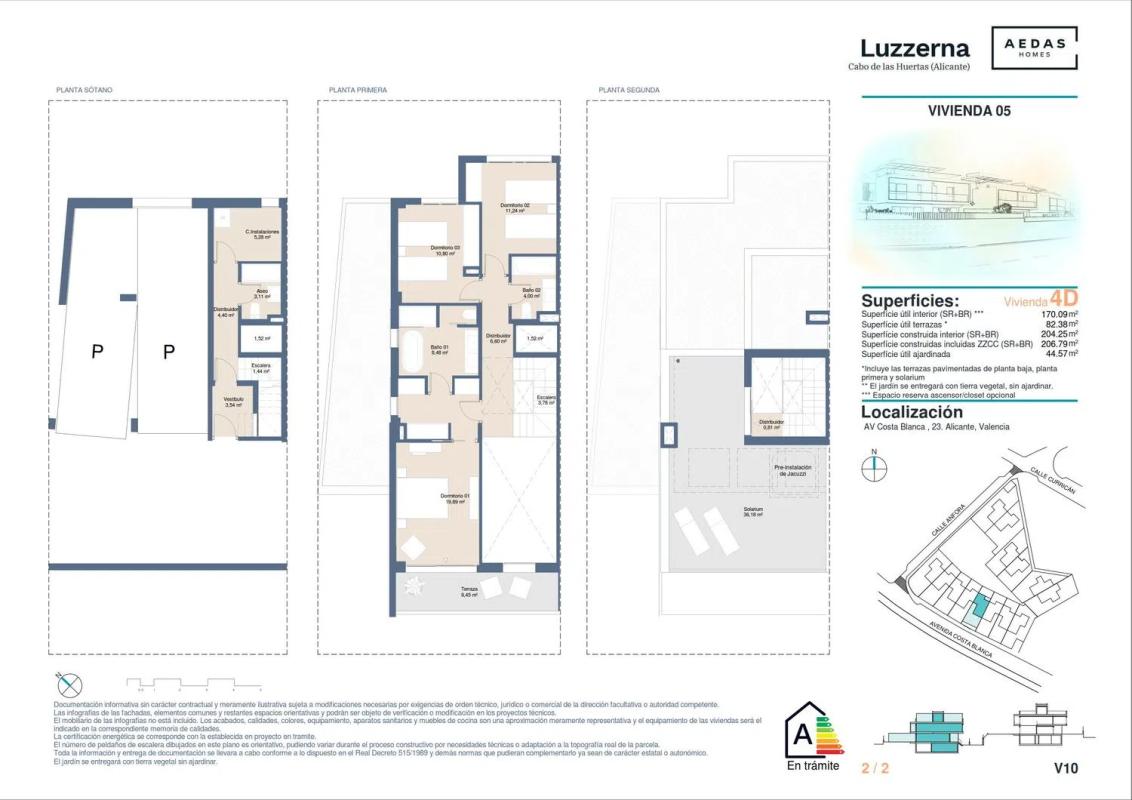 Obra nueva Chalet adosado en avenida de la Costa Blanca, 23 en Alicante / Alacant (Revista) plan 2