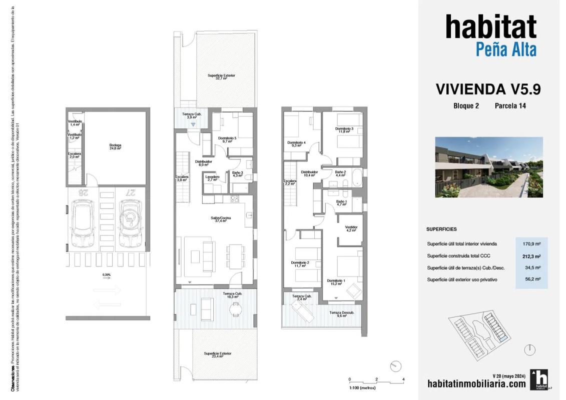 Obra nueva Chalet adosado en calle de la Pitera s/n en Alicante / Alacant (Revista) plan 2