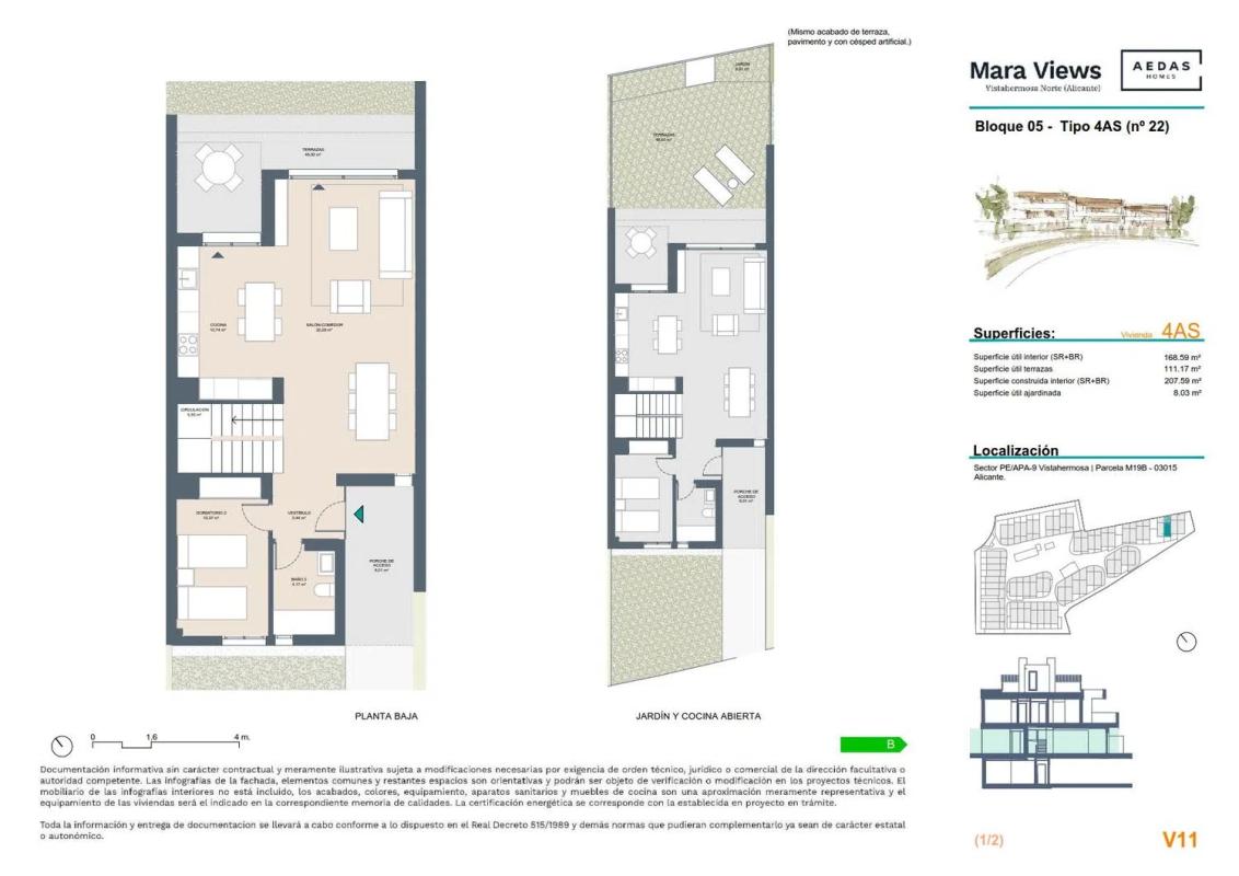 Obra nueva Chalet adosado en calle de la Pitera, 7 en Alicante / Alacant (Revista) plan 1
