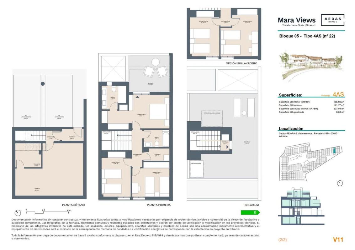Obra nueva Chalet adosado en calle de la Pitera, 7 en Alicante / Alacant (Revista) plan 2