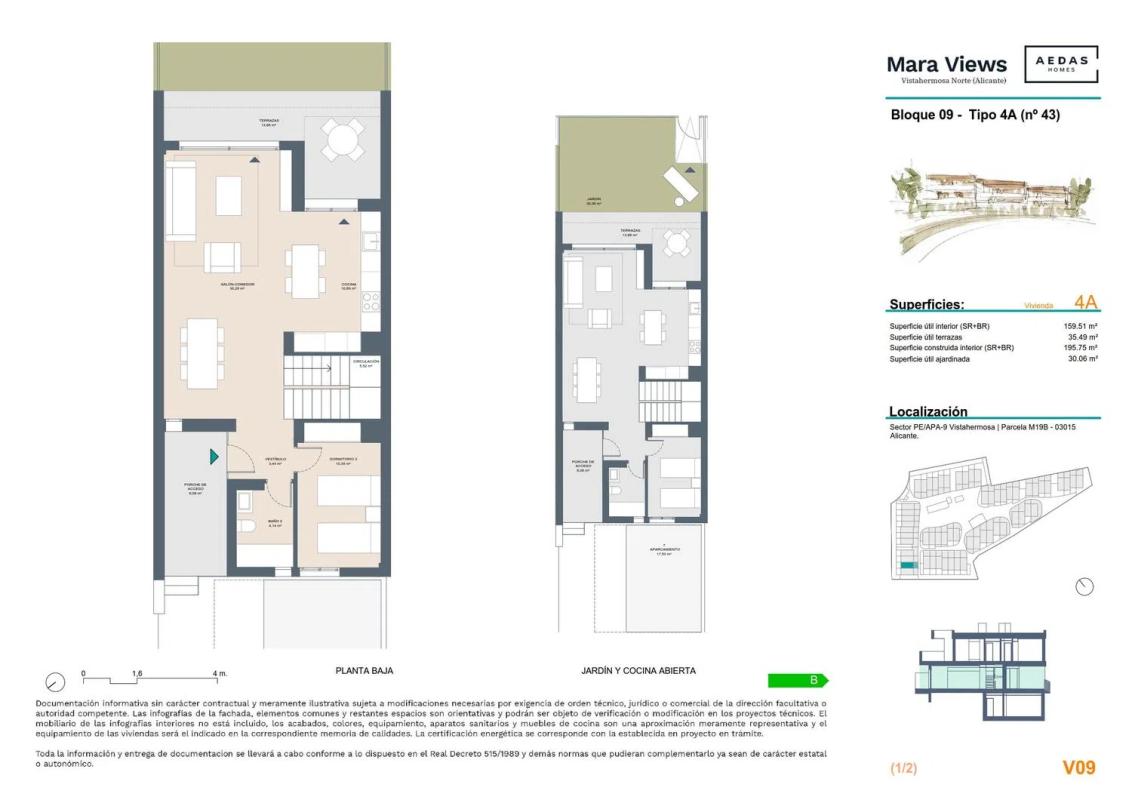 Obra nueva Chalet adosado en calle de la Pitera, 7 en Alicante / Alacant (Revista) plan 1