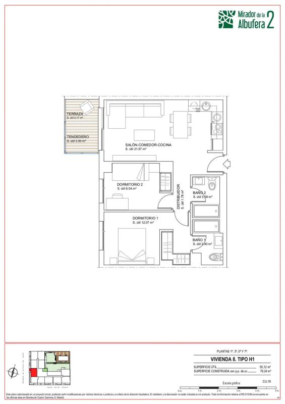 Sprzedaż poddasza w  Calle del Tranvia de Arganda, 14, Madryt plan 1