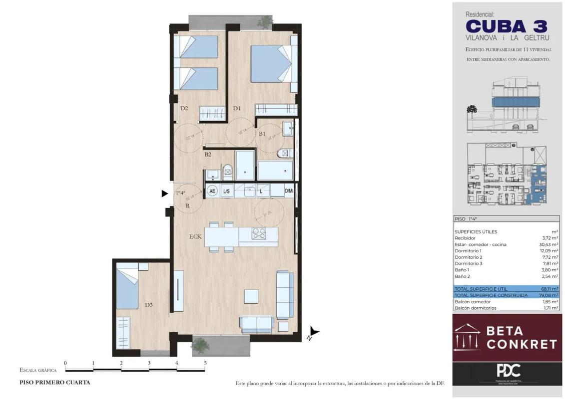 New construction Residencial Cuba 3 in Vilanova and la Geltrú plan 2