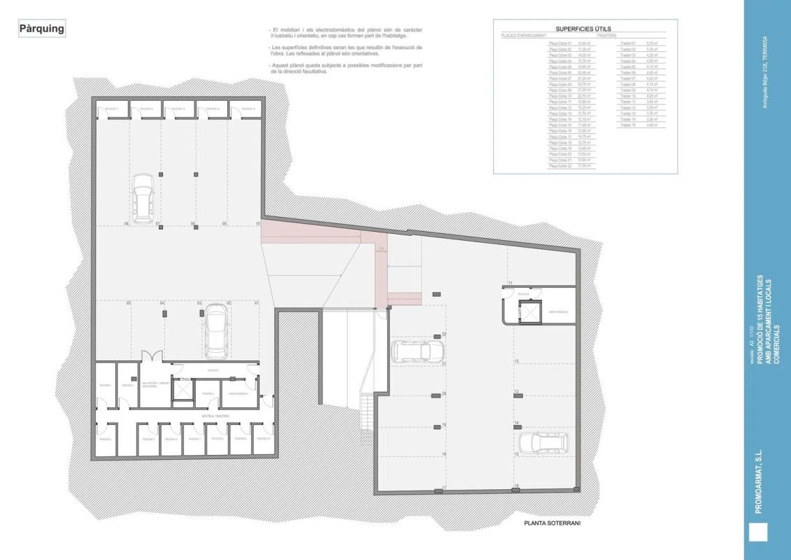 Obra nueva Avenida Béjar 218 en Terrassa (Revista) plan 1