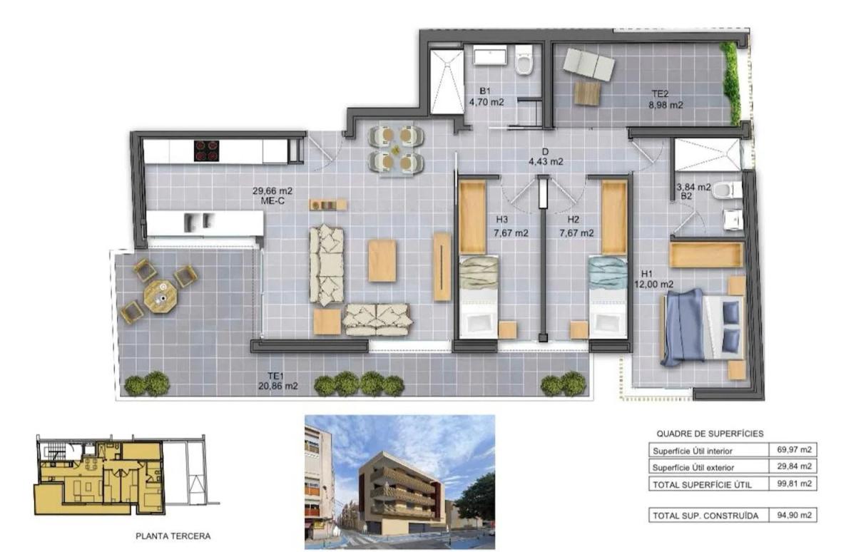 New construction Tigre in Vilanova and la Geltrú plan 2