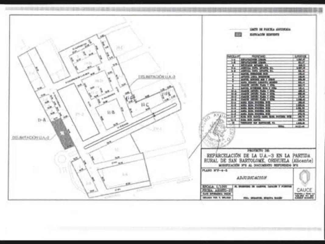 Land for sale in Orihuela, Alicante plan 1