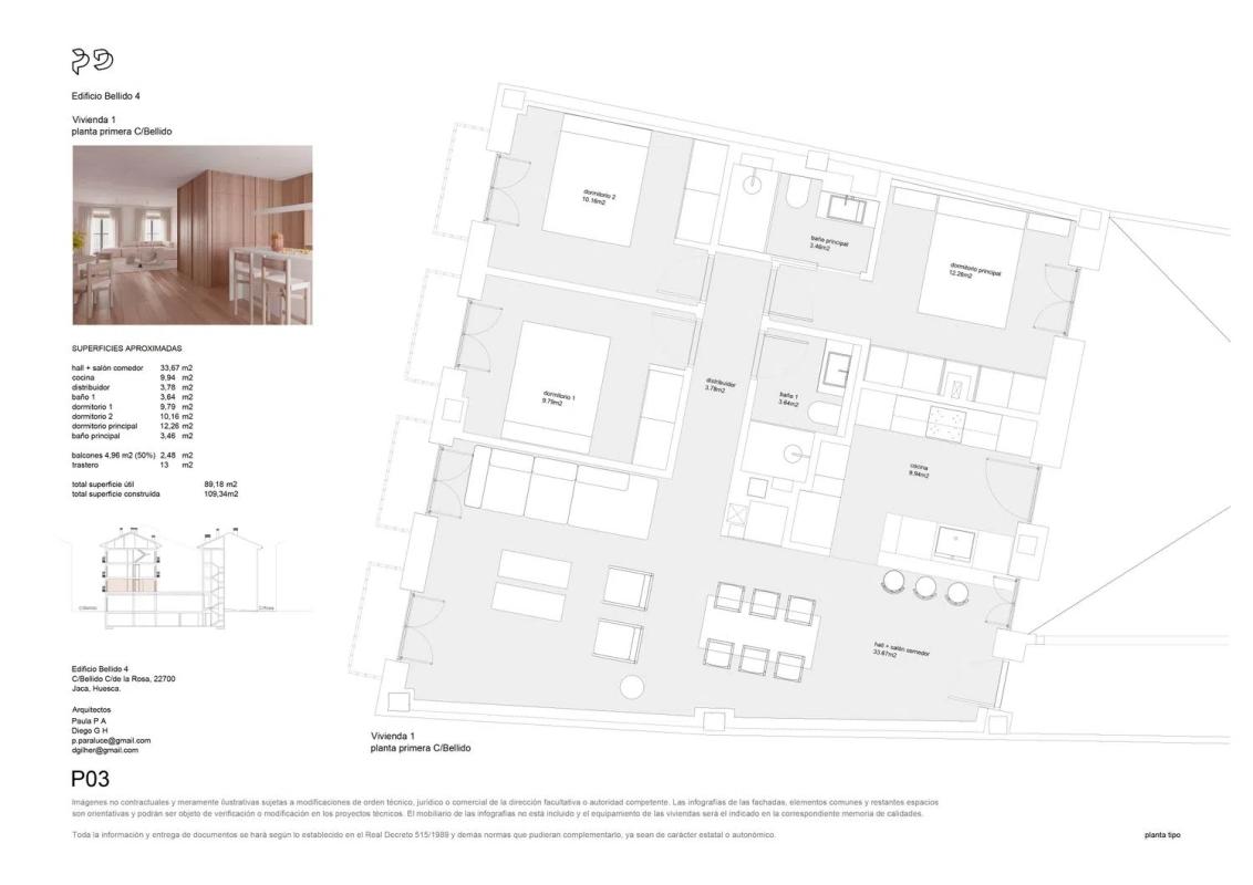 Obra nueva EDIFICIO BELLIDO 4 en Jaca (Revista) plan 1