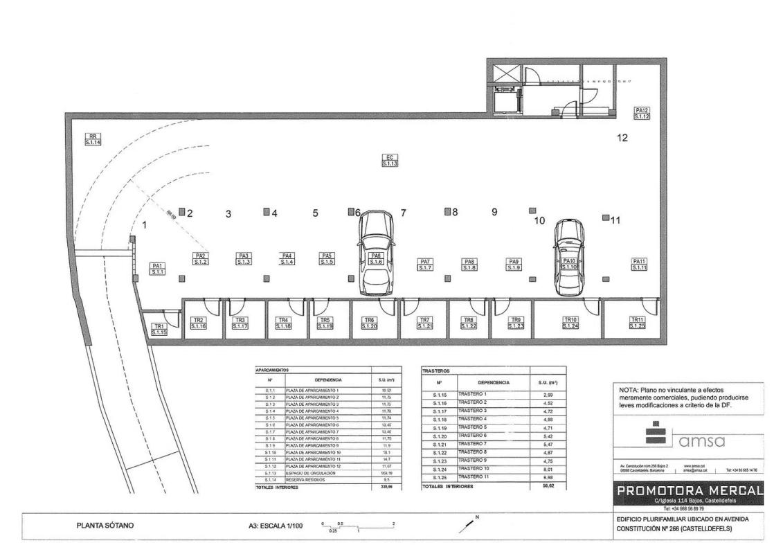 Obra nueva Avenida Constitución 266 en Castelldefels (Revista) plan 2
